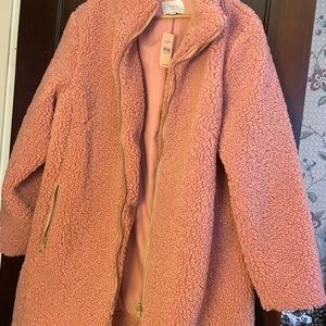 Loft Plus Size 16 Mauve Sherpa Coat